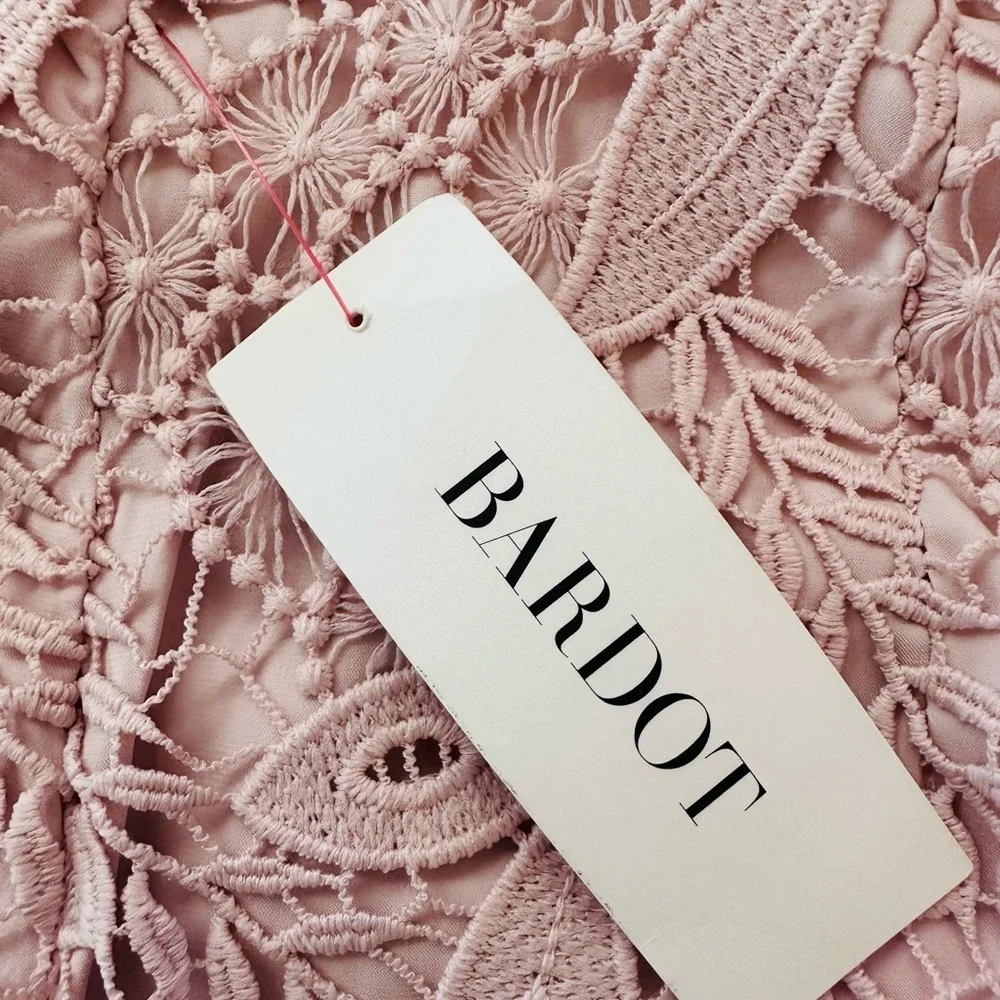 NEW Bardot Soft Pink Willow Floral Lace Dress - Picture 6 of 6